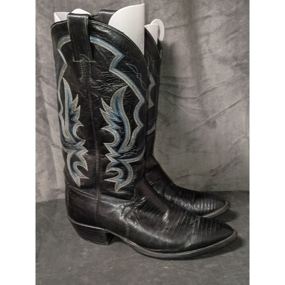 Justin 8313 Lizard Foot Medium Round Toe Western Boots Size 9.5 EE EUC